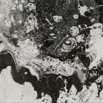 Alleine im Weltall? - 40 x 50 cm - Acryl mit Strukturen auf Leinwand - Sandra Lederer 2022 