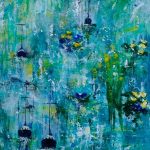 Blumenmeer - 100 x 50 cm - Acryl/Öl mit Strukturen auf Leinwand - Sandra Lederer 2019 