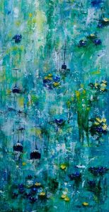 Blumenmeer - 100 x 50 cm - Acryl/Öl mit Strukturen auf Leinwand - Sandra Lederer 2019