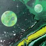 Green Galaxy - 30 x 50 cm - Acryl auf Leinwand - Sandra Lederer 2025 