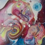 Mauve Universe - 20 x 20 cm - Acryl auf Leinwand - Sandra Lederer 2025