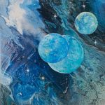 Indigo Horizon - 20 x 20 cm - Acryl auf Leinwand - Sandra Lederer 2025