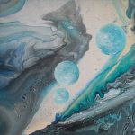 Cosmic Dance - 30 x 30 cm - Acryl auf Leinwand - Sandra Lederer 2025