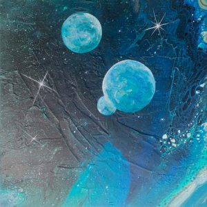 Aquamarin Sphere - 30 x 30 cm - Acryl auf Leinwand - Sandra Lederer 2025