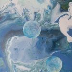 Oceanic Cosmos - 30 x 24 cm - Acryl auf Leinwand - Sandra Lederer 2025