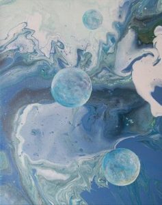 Oceanic Cosmos - 30 x 24 cm - Acryl auf Leinwand - Sandra Lederer 2025