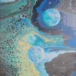 Deep Blue Galaxy - 30 x 24 cm - Acryl auf Leinwand - Sandra Lederer 2025