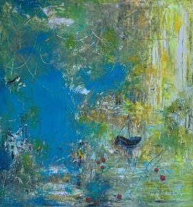 Love Boat - 107 x 100 cm - Acryl mit Strukturen auf Leinwand - Sandra Lederer 2018 