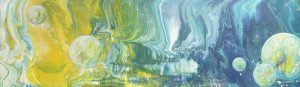 Sternenstaub - 30 x 100 cm - Acryl mit Strukturen auf Leinwand - Sandra Lederer 2025 