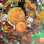 Universum - 50 x 30 cm - Acryl mit Strukturen auf Leinwand - Sandra Lederer 2025