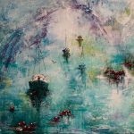 fairytale lake - 70 x 100 cm - Acryl/Öl mit Strukturen auf Leinwand - Sandra Lederer 2018 