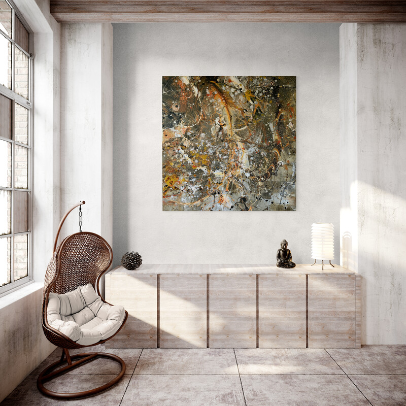 Silver Flame - 120 x 120 cm - Raumbeispiel 3