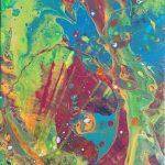 space trip - 100 x 50 cm - Acryl/Lack/Neonfarben auf Leinwand - Sandra Lederer 2024 