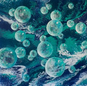 Bubble Dream - 100 x 100 cm - Acryl auf Leinwand - Sandra Lederer 2021