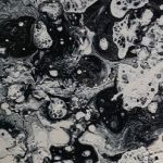 Deep Space One -  60 x 20 cm - Acryl mit Strukturen auf Leinwand - Sandra Lederer 2023