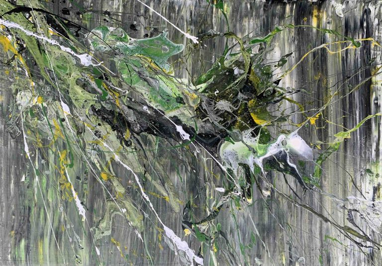 Explosion - 70 x 100 cm - Acryl mit Strukturen auf Leinwand - Sandra Lederer 2024 