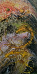 Feuertanz des Drachen - 100 x 50 cm - Acryl auf Leinwand - Sandra Lederer 2021