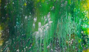 Hängende Gärten - 30 x 50 cm - Acryl/Fluid mit Strukturen auf Leinwand - Sandra Lederer 2018