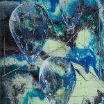Kleine Ballons - 24 x 18 cm - Acryl/Farbstift auf Leinwand - Sandra Lederer 2021