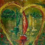 My heart is sailing 2 - 50 x 40 cm - Acryl/Öl mit Strukturen auf Leinwand - Sandra Lederer 2019