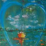 My heart is sailing - 50 x 40 cm - Acryl/Öl mit Strukturen auf Leinwand - Sandra Lederer 2019