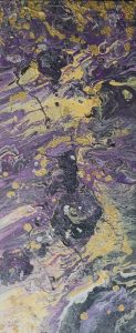 Purple Universe 1 - 70 x 30 cm - Acryl mit Strukturen und Druckfarben auf Leinwand - Sandra Lederer 2024 