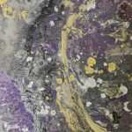 Purple Universe 2 - 70 x 30 cm - Acryl mit Strukturen und Druckfarben auf Leinwand - Sandra Lederer 2024 