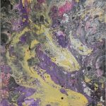 Purple Universe 3 - 60 x 50 cm - Acryl mit Strukturen und Druckfarben auf Leinwand - Sandra Lederer 2024 