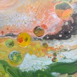 Schwebende Sphären - 80 x 80 cm - Acryl auf Leinwand - Sandra Lederer 2025