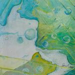 Schwerelos mit Farbstau - 20 x 20 cm - Acryl auf Leinwand - Sandra Lederer 2022