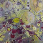 Traumflug 2 - 20 x 20 cm - Acryl/Farbstift auf Leinwand - Sandra Lederer 2024