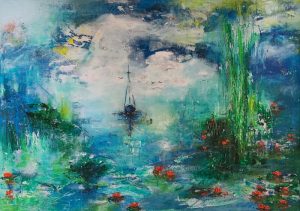 Wenn Träume segeln könnten... - 70 x 50 cm - Acryl/Öl mit Strukturen auf Leinwand - Sandra Lederer 2019 