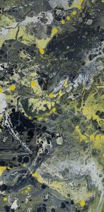Zitronengalaxie - 100 x 50 cm - Acryl/Farbstift auf Leinwand - Sandra Lederer 2022