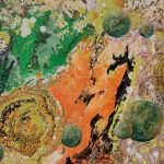 Ferne Welten - 40 x 50 cm - Acryl mit Strukturen auf Leinwand - Sandra Lederer 2025