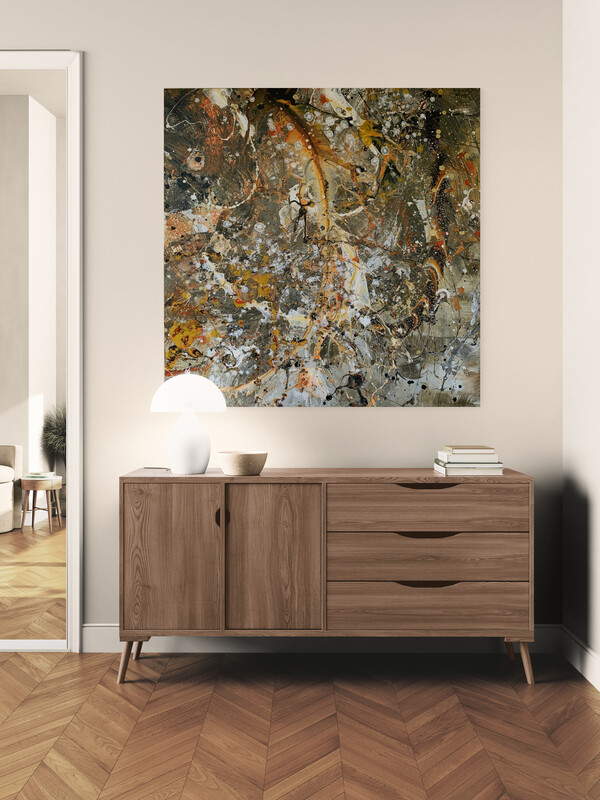 Silver Flame - 120 x 120 cm - Raumbeispiel