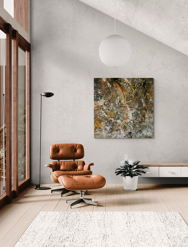 Silver Flame - 120 x 120 cm - Raumbeispiel 2