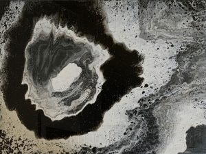 Wurmloch - 30 x 40 cm - Acryl auf Leinwand - Sandra Lederer 2022