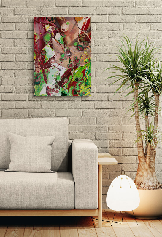 Feuersturm Ausschnitt 70 x 50 cm Raumbeispiel