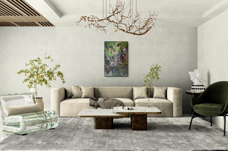 Galaxie - 120 x 80 cm Raumbeispiel - Limitierte Edition 2024 - Fine Art Print auf Holz - 20 Exemplare - Zertifikat inklusive