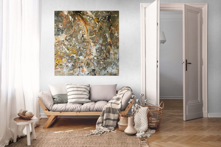 Silver Flame - 120 x 120 cm - Raumbeispiel 120x120cm