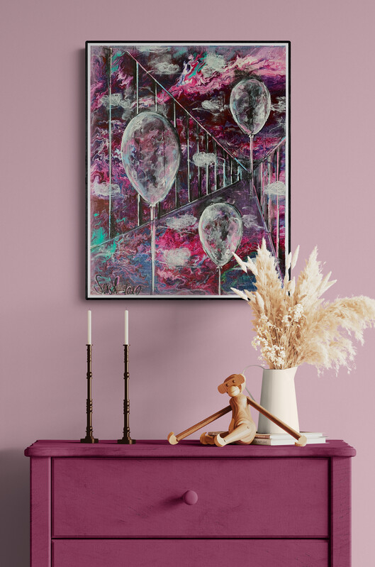 Auf und davon... - 40 x 50 cm - Raumbeispiel