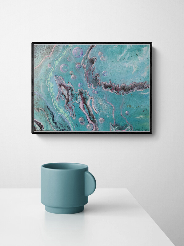 Seifenblasen türkis - 30 x 40 cm - Raumbeispiel