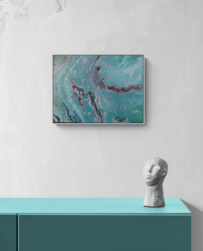 Seifenblasen türkis - 30 x 40 cm - Raumbeispiel