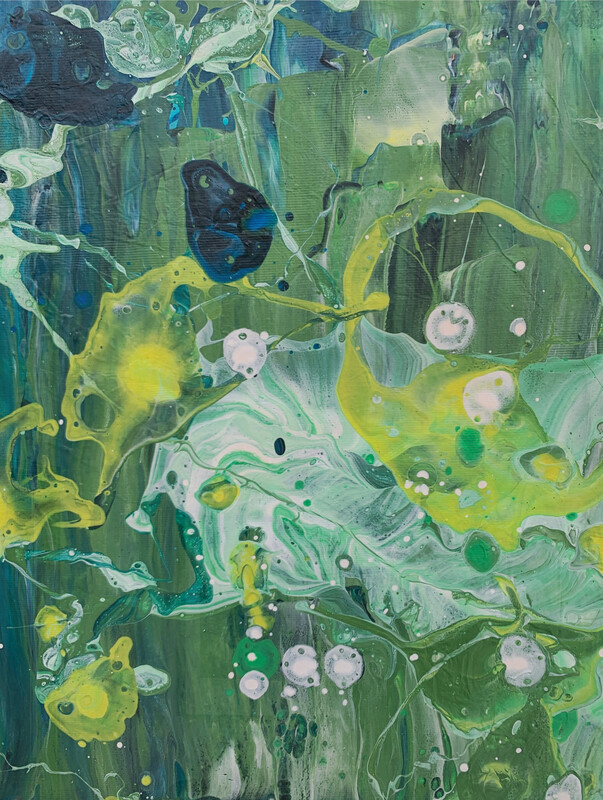 Ocean Battle III - Kollision der Tiefe - 150 cm x 80 cm - Acryl mit Strukturen auf Leinwand - Detailaufnahme