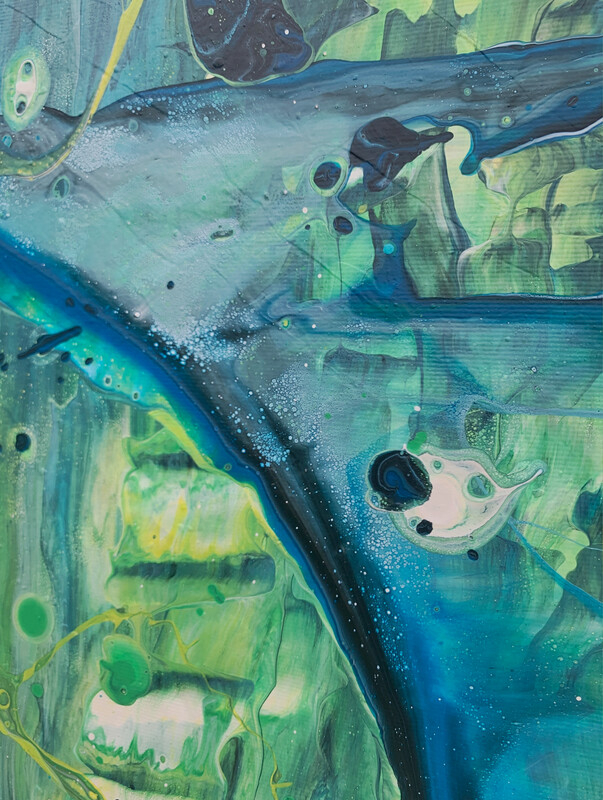 Ocean Battle III - Kollision der Tiefe - 150 cm x 80 cm - Acryl mit Strukturen auf Leinwand - Detailaufnahme