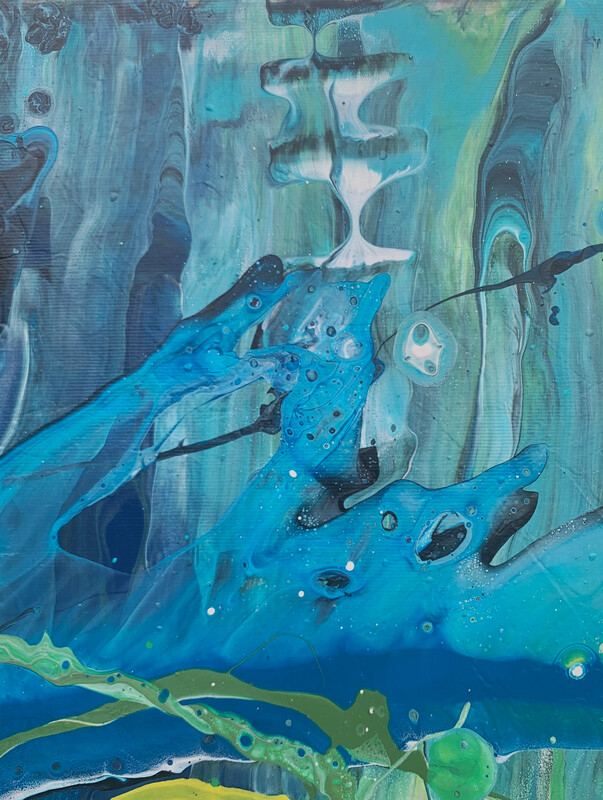 Ocean Battle III - Kollision der Tiefe - 150 cm x 80 cm - Acryl mit Strukturen auf Leinwand - Detailaufnahme