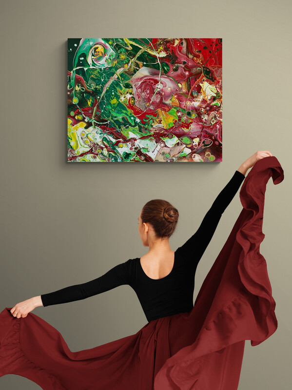 Feuersturm Ausschnitt Edition 2026 - 80 x 100 cm - Raumbeispiel