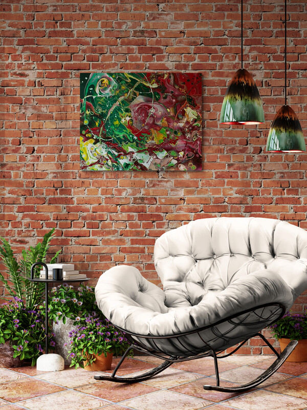 Feuersturm Ausschnitt Edition 2026 - 80 x 100 cm - Raumbeispiel