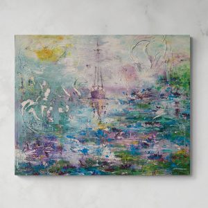 Roseninsel - 40 x 50 cm - Acryl/Öl mit Strukturen auf Leinwand - Sandra Lederer 20219