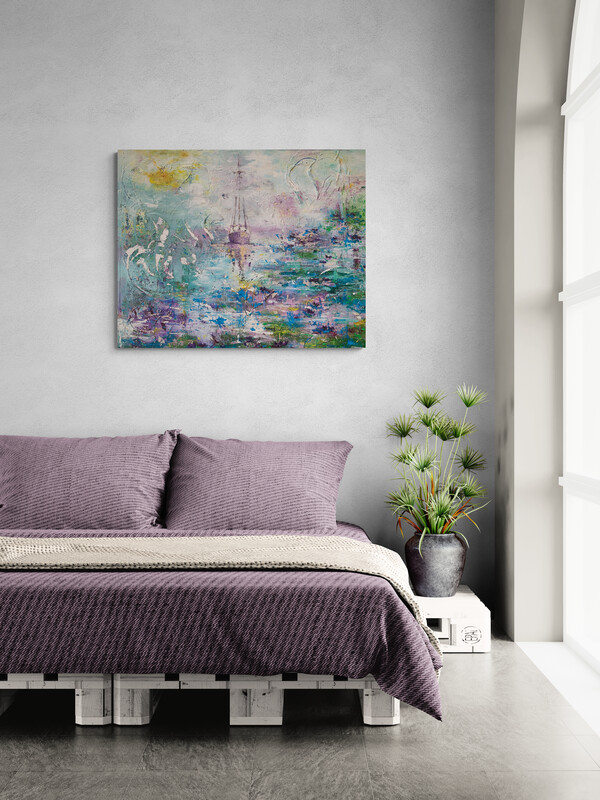 Roseninsel Raumbeispiel Bildgrröße 80 x 100 cm